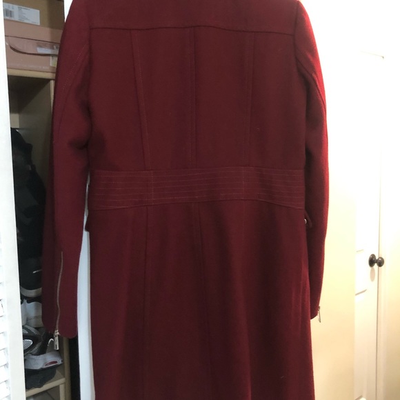 Red/ burgundy wool coat - Picture 3 of 4